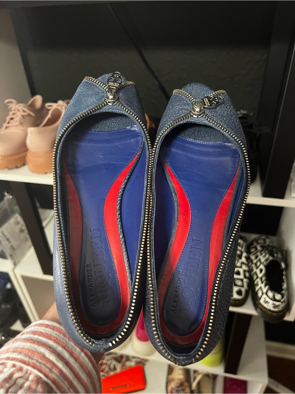 Alexander McQueen 2009 denim blue leather flat - Picture 2 of 6